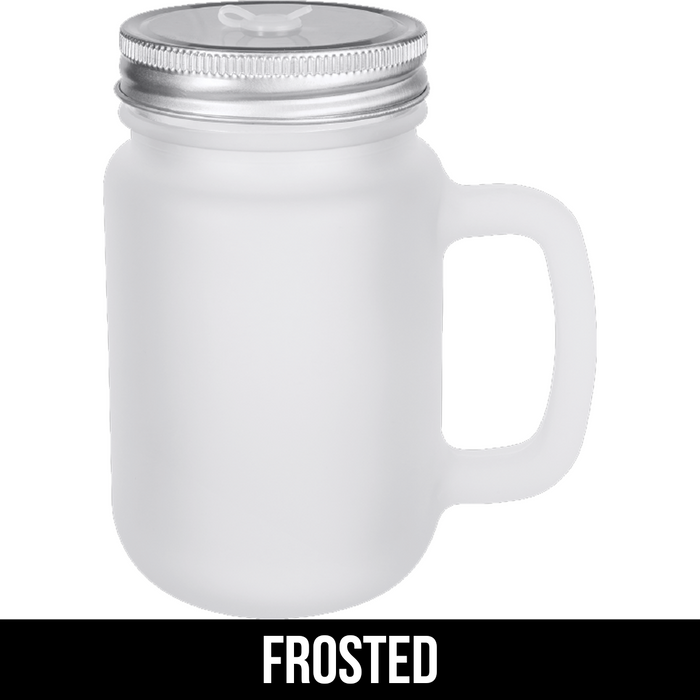 12 oz. Sublimatable Frosted Mason Jar with Lid & Straw