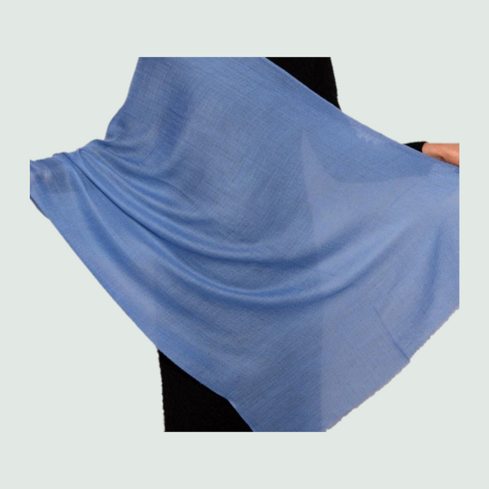 Aventurine Blue Pashmina Stole | 100% Cashmere | For Women - Mojopanda Organic Store