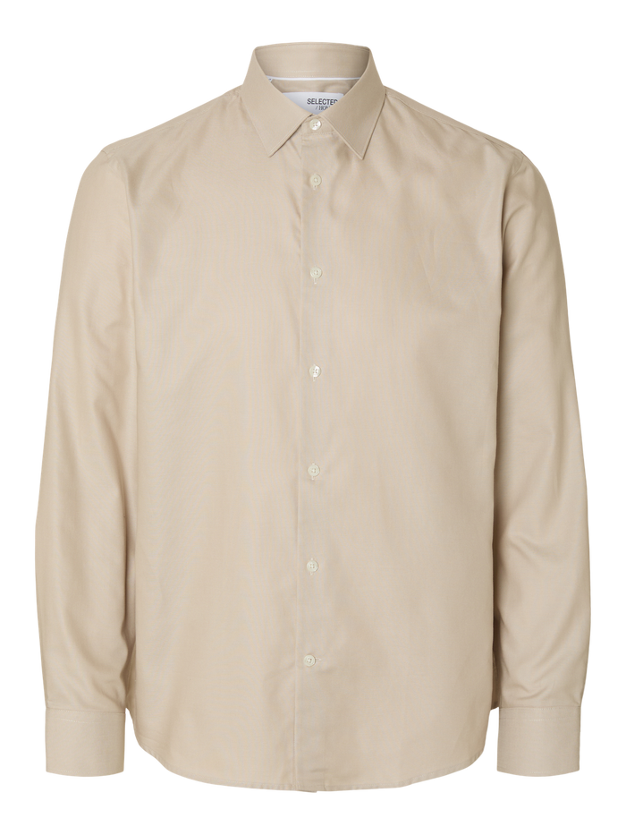 Beige Slim Fit Formal Shirt