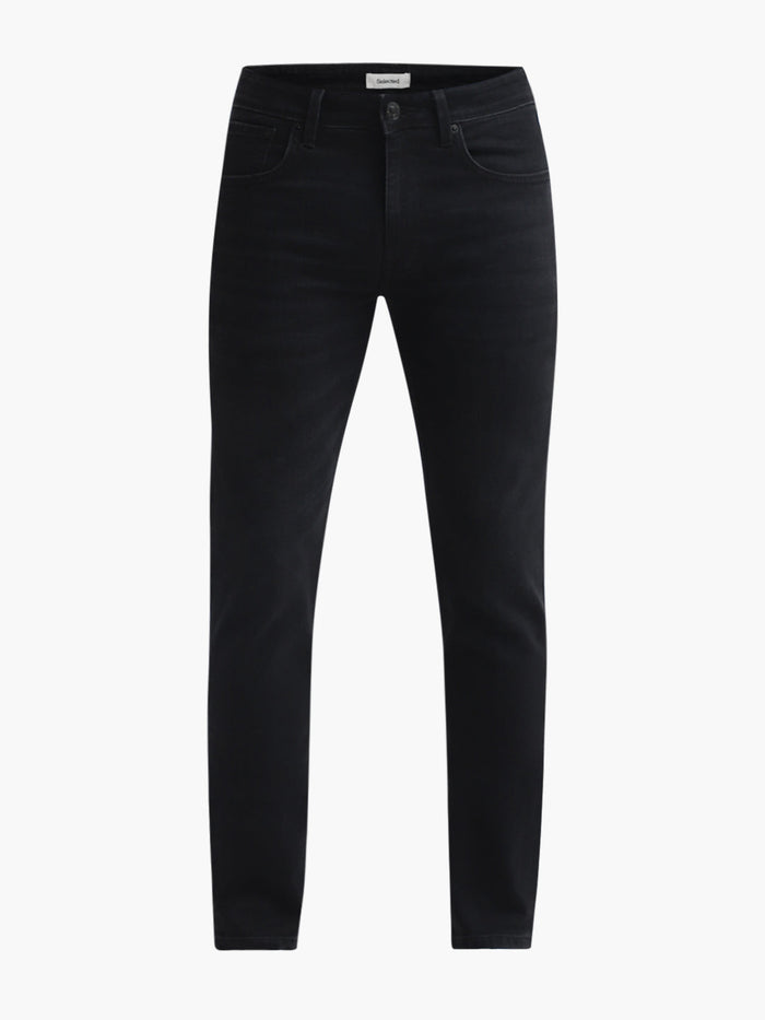 Black Cotton Slim Fit Jeans