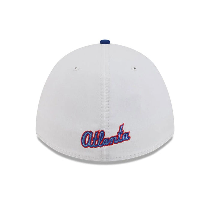 Pictured is this MLB City Connect Atlanta Braves 39THIRTY M-Crown A-Frame Stretch Fit cap in Blue. 7
