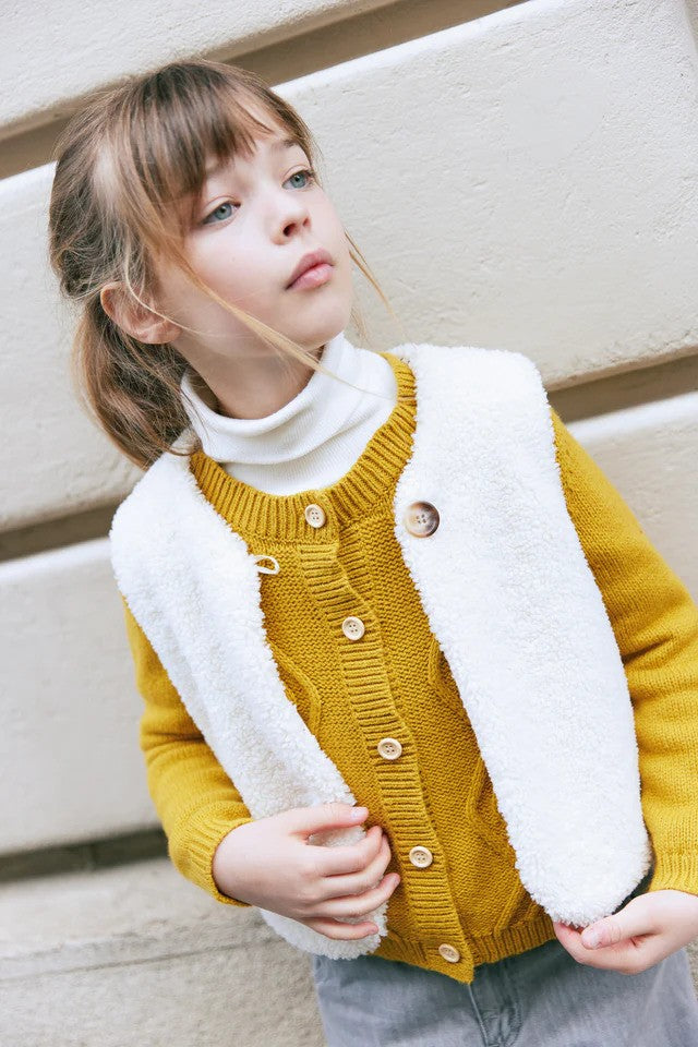 Cardigan Bernard Jaune Retro