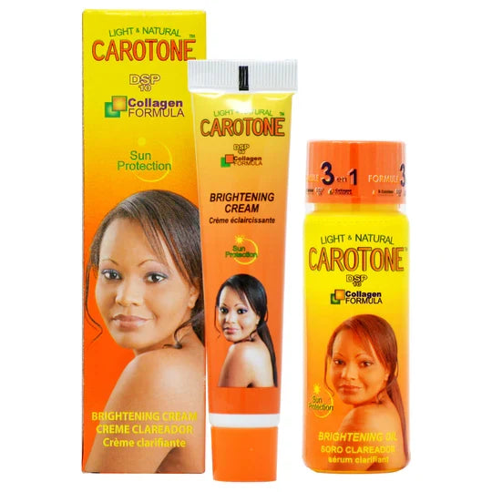 Carotone Brightening Set (Oil 2.2oz + Cream(Tube) 1oz) carotone