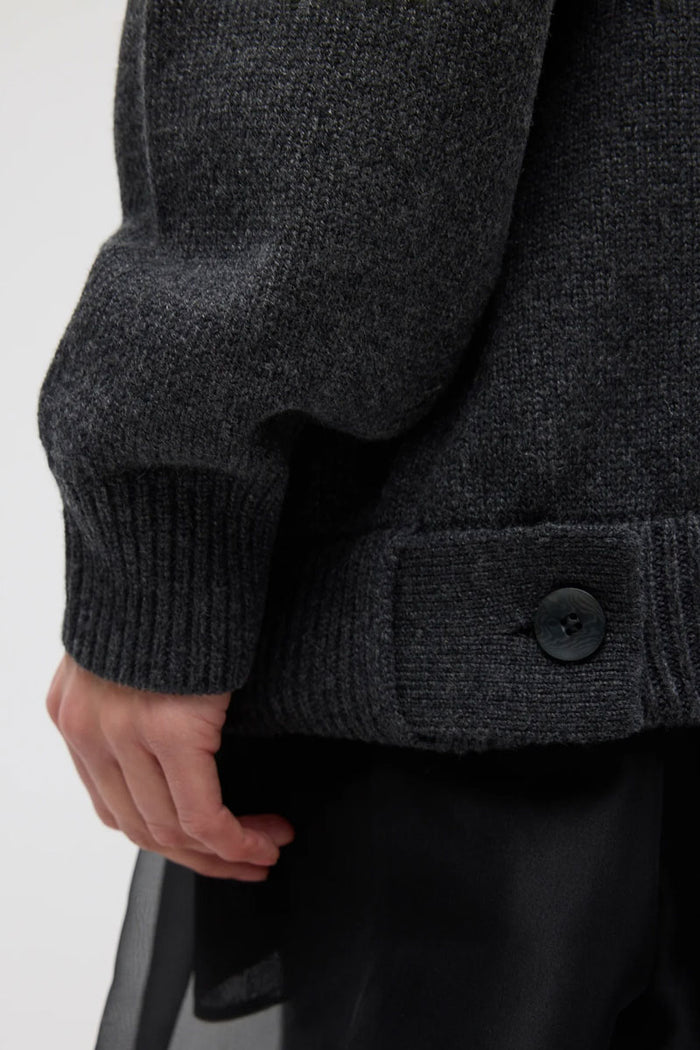 Cashmere Sweater Turtleneck Oversized Pullover - Heather Grey