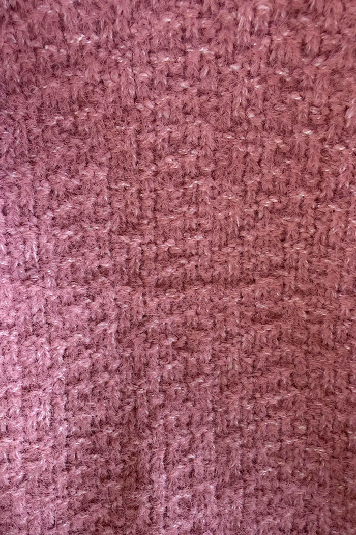 Pink Dusty Rose oversized winter cardigan by Sunshine, cozy outerwear with a soft, plush texture and relaxed fit.