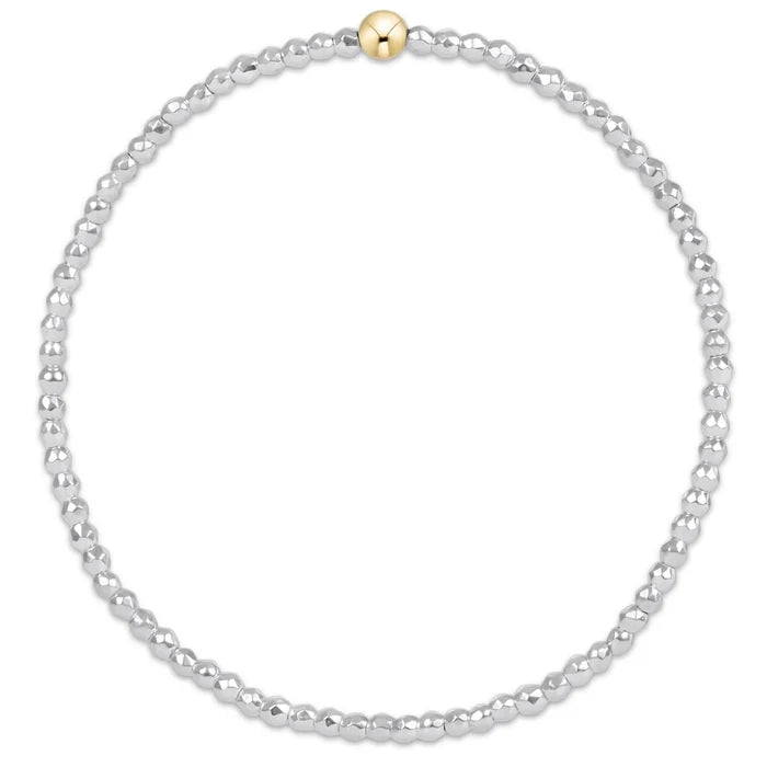 Enewton bright silver faceted hematite 2mm bead bracelet