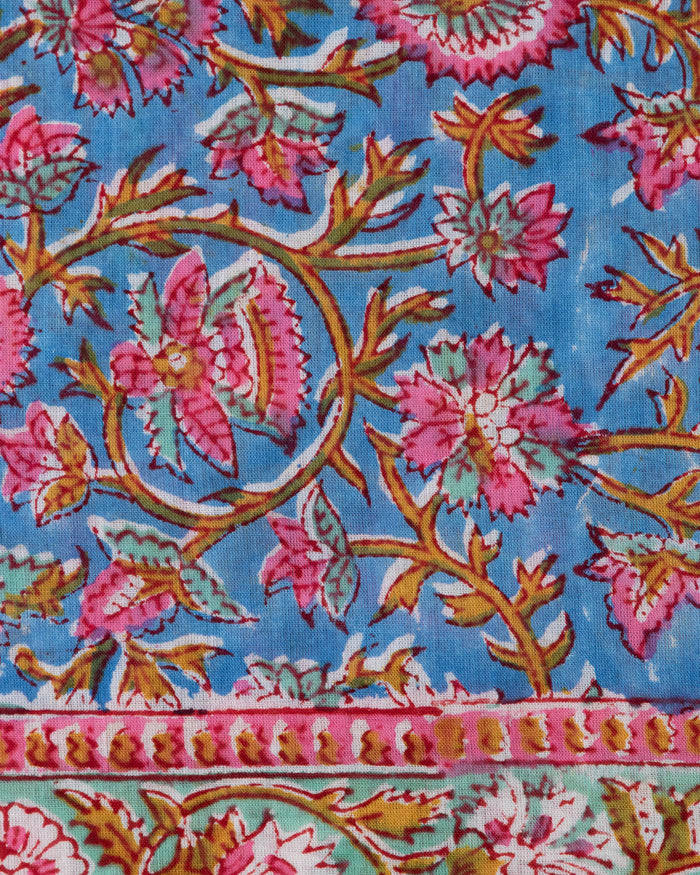 Hand Blocked Bandana in Pacific