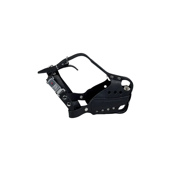 Leather muzzle with steel bar for German Shepherd