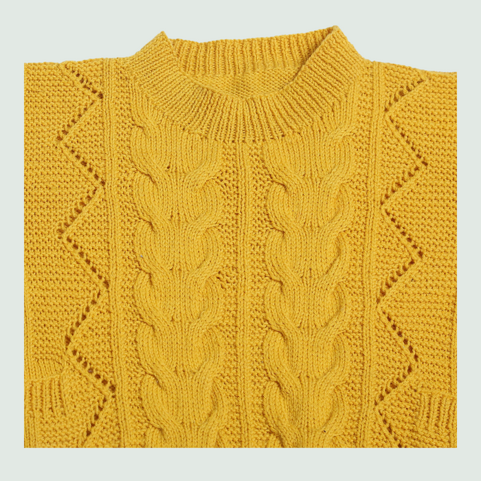 Mustard Pullover for Women - Collar