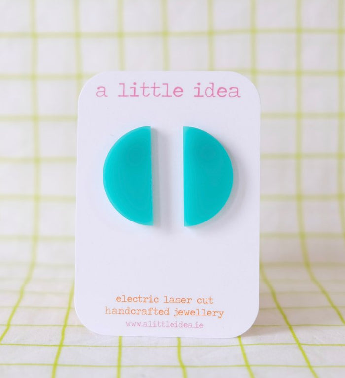 Semi Circle Studs Turquoise