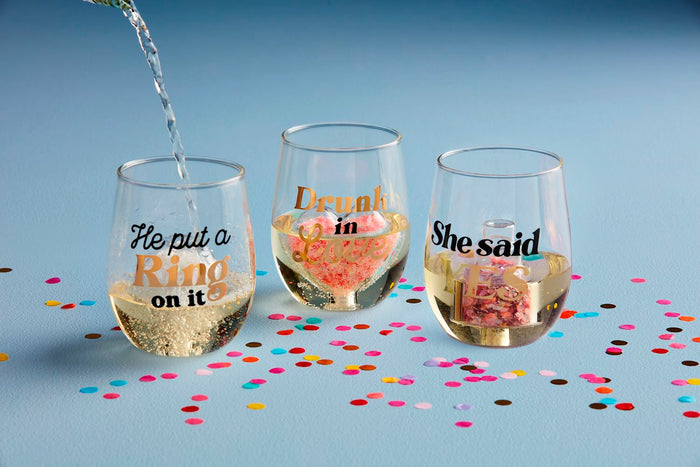 ’She Said Yes’ Wedding Glass