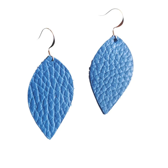 Small Leaf Earrings Sky Blue