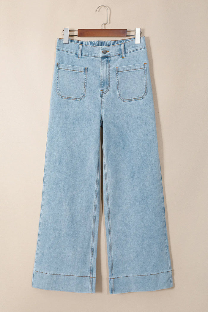 Solid Full-Length Regular Pocket Detail Wholesale Denim Jeans – Beau Blue