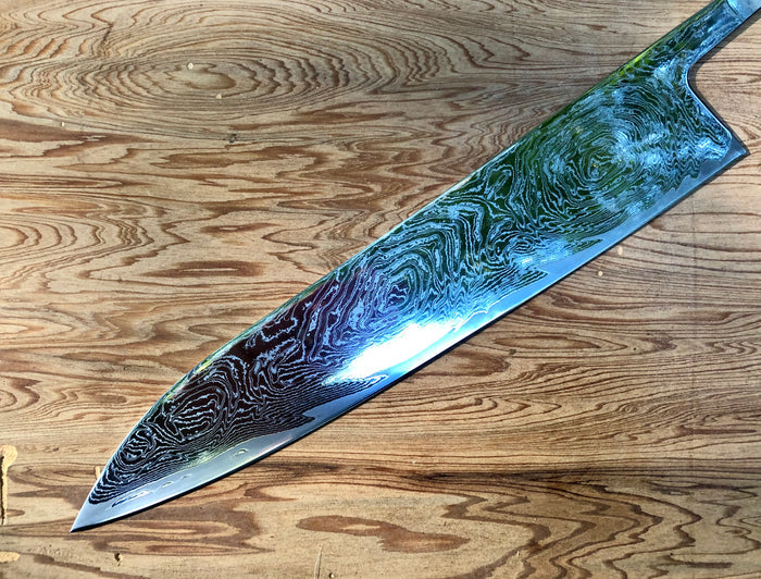 Tsunehisa Nami AUS10 Damascus Gyuto 240 mm - Blade Only