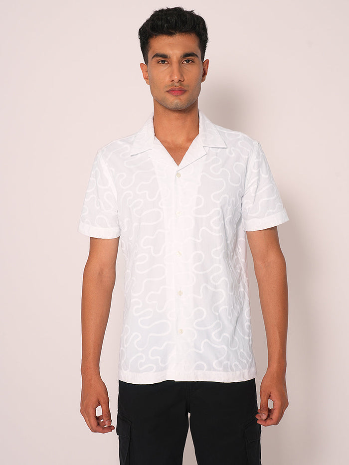 White Embroidered Organic Cotton Shirt