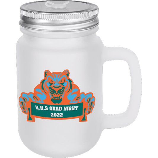 12 oz. Sublimatable Frosted Mason Jar with Lid & Straw