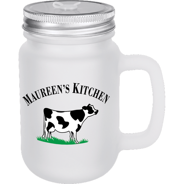 12 oz. Sublimatable Frosted Mason Jar with Lid & Straw