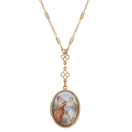1928 Jewelry - Pre-Raphaelite Art Inspired Locket Necklace