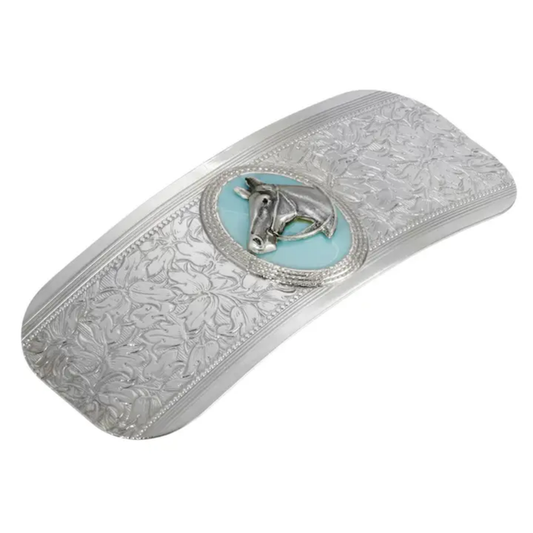 1928 Jewelry - Turquoise Enamel Horse Head Barrette