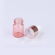 2 ml Pink Glass Vials w/ Rose Gold Dropper (Pack of 5) at Your Oil Tools