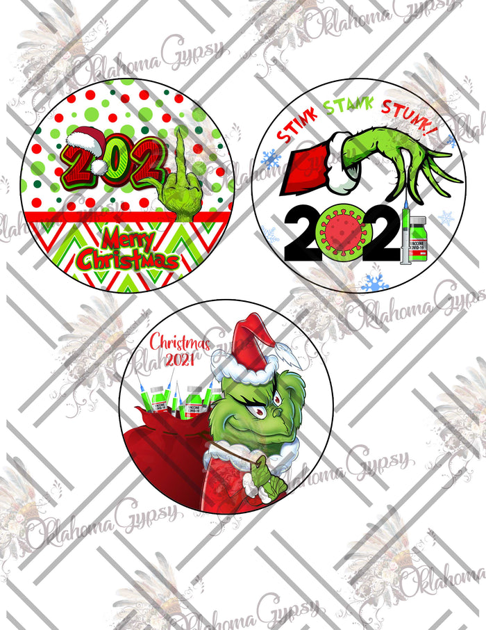 2021 Funny Covid-19 Pandemic Vaccination Holiday Ornament Ornaments Digital Files