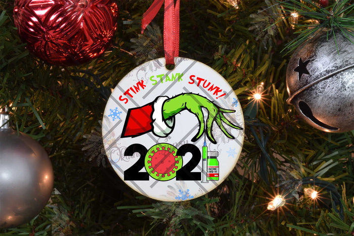 2021 Funny Covid-19 Pandemic Vaccination Holiday Ornament Ornaments Digital Files