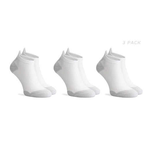 Rogelli Core 3-pack lage hardloopsokken tot aan de enkel wit.
