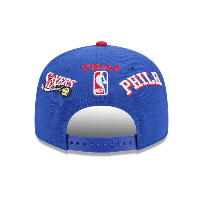 Pictured is this NBA Hardwood Classic All Star Game Philadelphia 76ers 9FIFTY Snapback cap in blue. 5