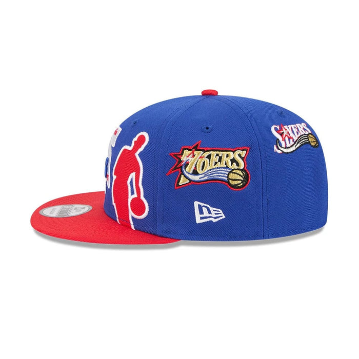 Pictured is this NBA Hardwood Classic All Star Game Philadelphia 76ers 9FIFTY Snapback cap in blue. 6