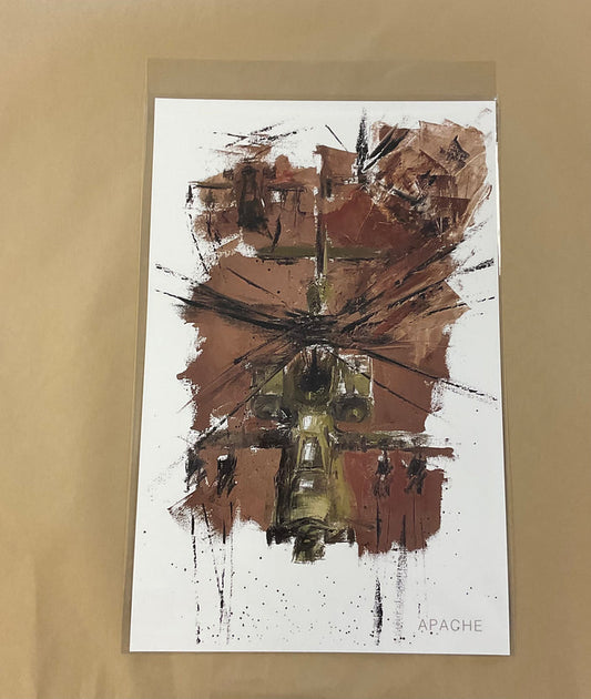 Apache print tan background design by Jillian Phillips