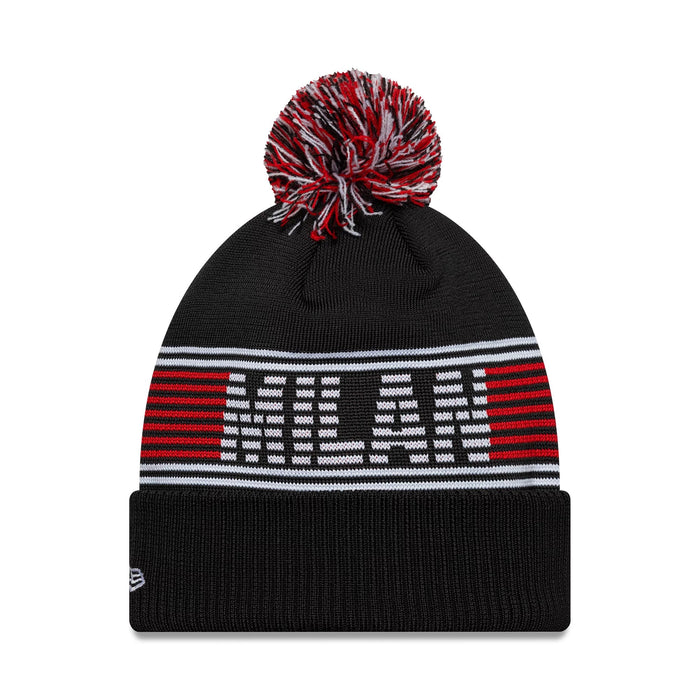 Pictured is this AC Milan Bobble Knit Beanie in black. 2