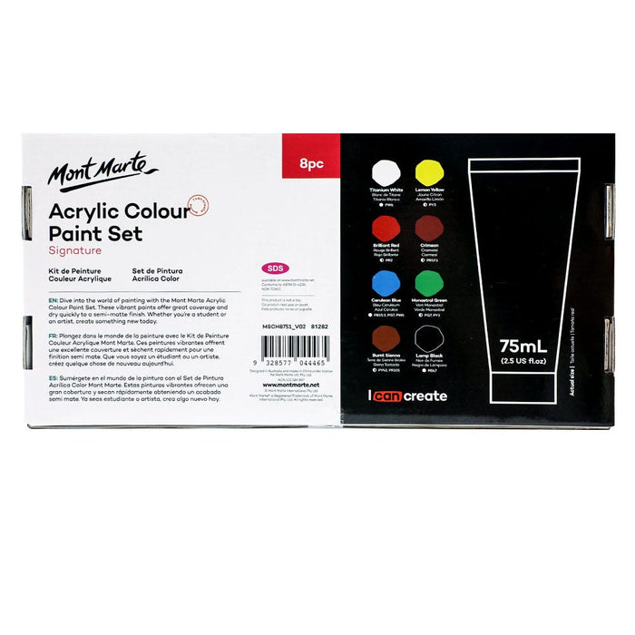 Acrylic Colour Paint Set Signature 8pc x 75ml