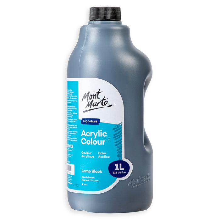 Acrylic Colour Signature 1L Bottle with Pump - Lamp Black