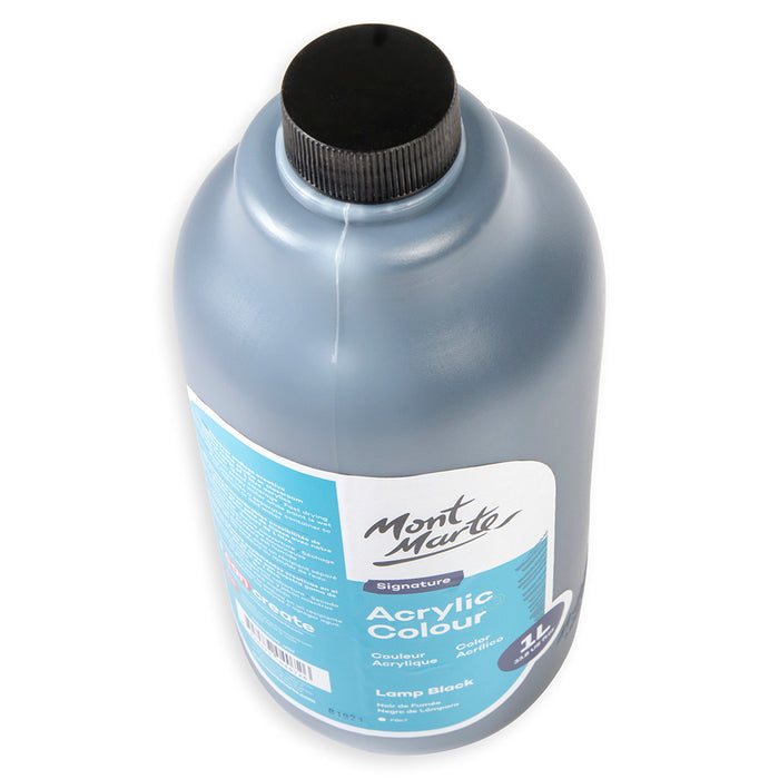 Acrylic Colour Signature 1L Bottle with Pump - Lamp Black
