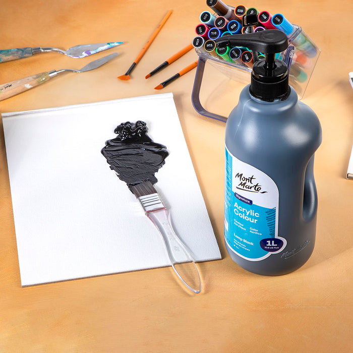 Acrylic Colour Signature 1L Bottle with Pump - Lamp Black