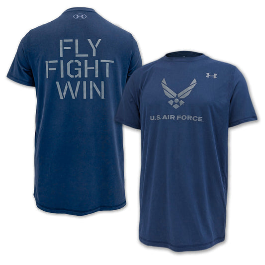 Air Force Under Armour Fly Fight Win Tech T-Shirt (Navy)