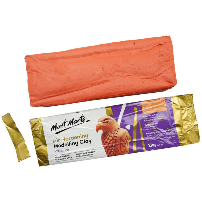 Air Hardening Modelling Clay Premium 2kg - Terracotta