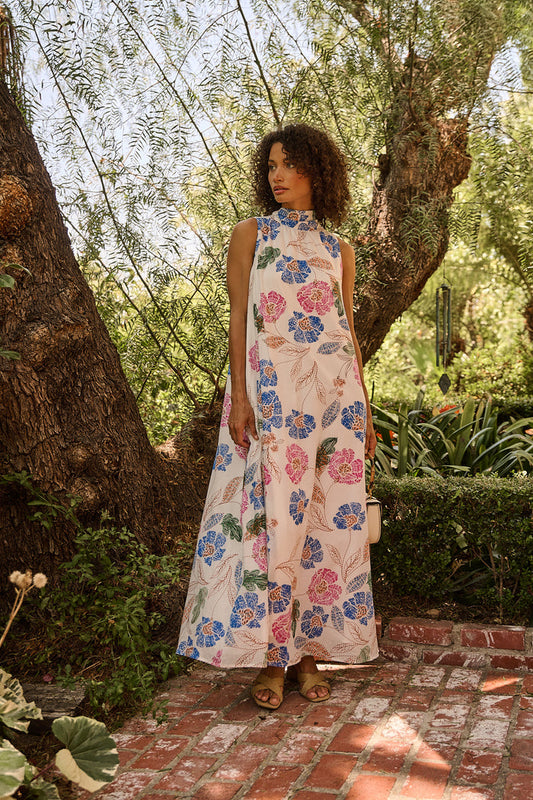 Akiya Mockneck Maxi Dress Wild Poppy