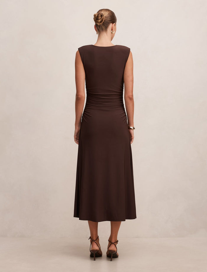 Alisa Ruched Jersey Midi Dress Forever New