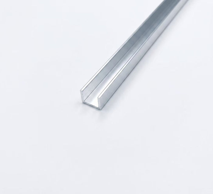 Aluminium U-Channel for 6mm Glass - Chrome