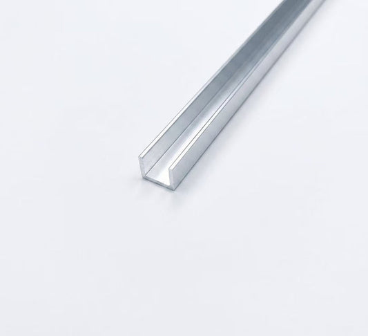 Aluminium U-Channel for 6mm Glass - Chrome