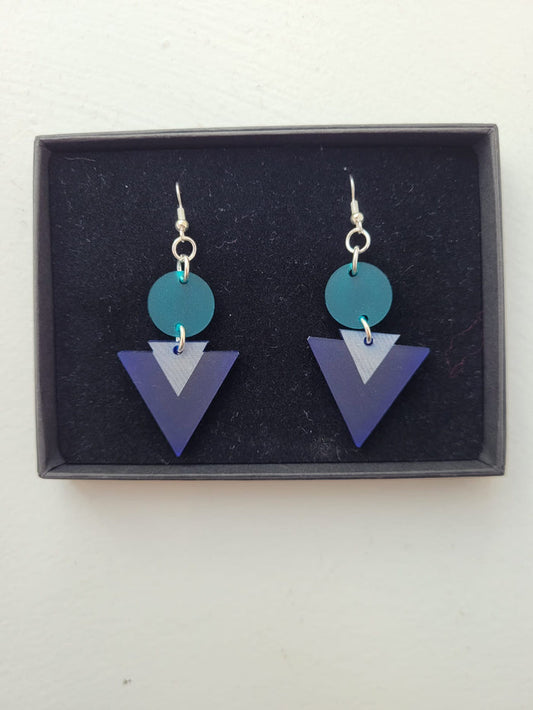 Arrow Teal and Blue Earrings