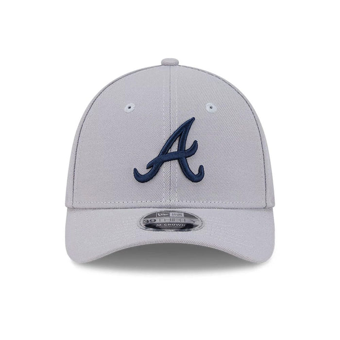 Pictured is this MLB Atlanta Braves 39THIRTY M-Crown Stretch Fit cap in grey. 2