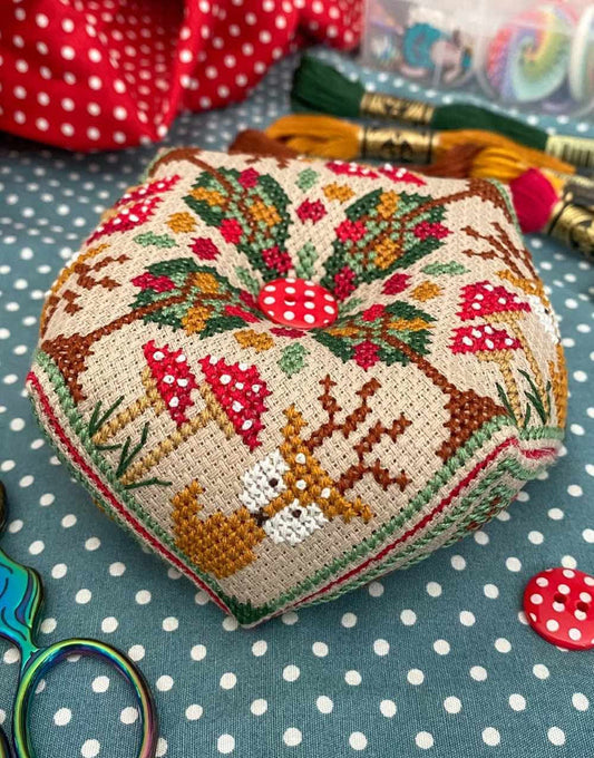Little Dove Designs Cross Stitch Autumn Deer Biscornu Pincushion Cross Stitch Kit 13324