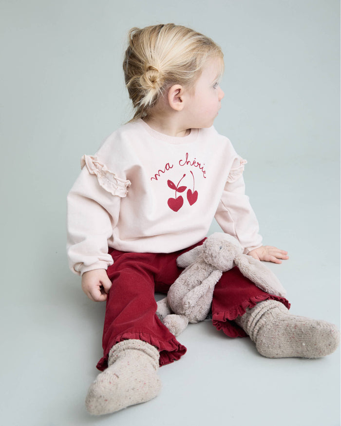 Baby Soft Velour Pants Cherry