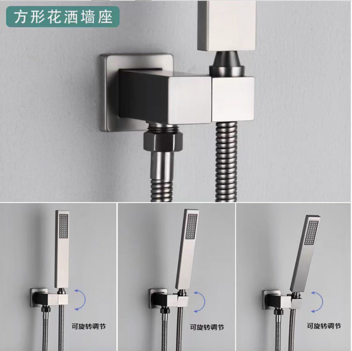 Bath/Shower  Mixer - Square Series Shower Head Holder Set