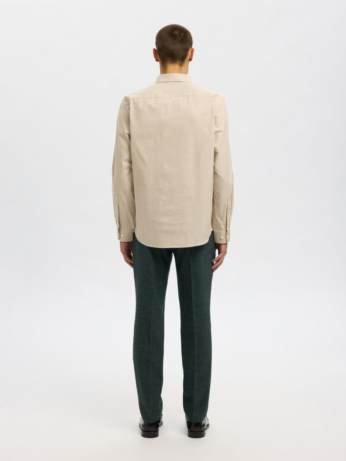 Beige Slim Fit Formal Shirt
