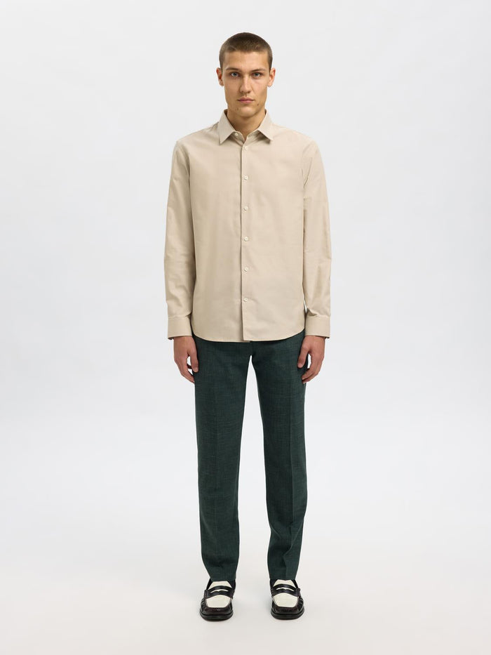 Beige Slim Fit Formal Shirt