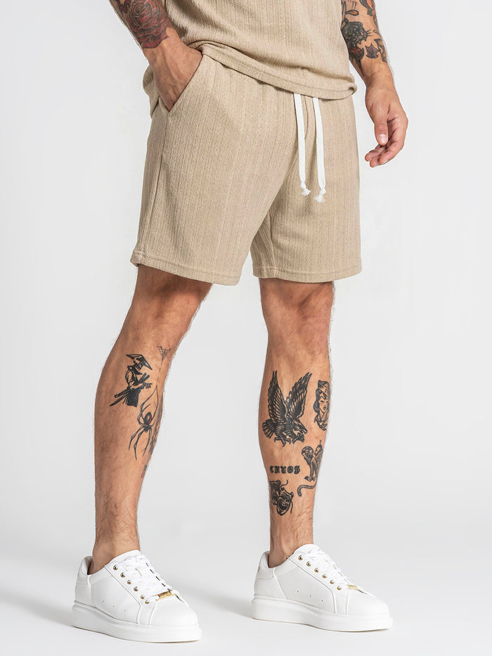 shorts / Beige Texture Shorts