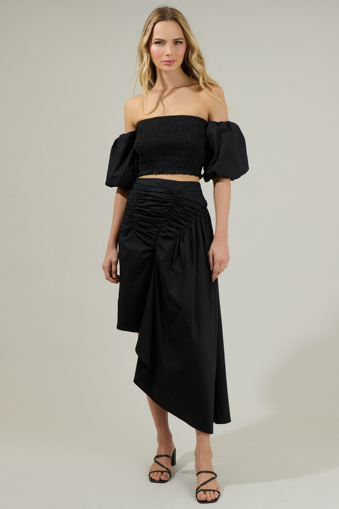 Belen Ruched Midi Skirt